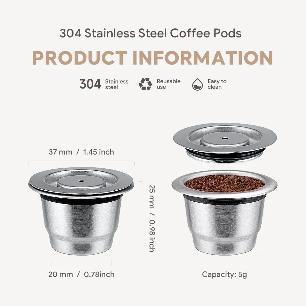 Reusable Nespresso Coffee Capsules Stainless Steel