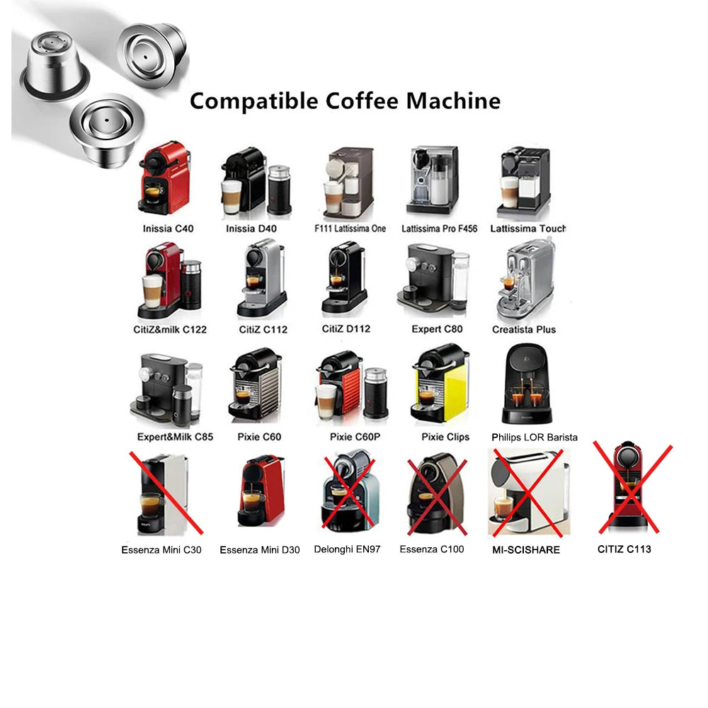 Reusable Nespresso Coffee Capsules Stainless Steel