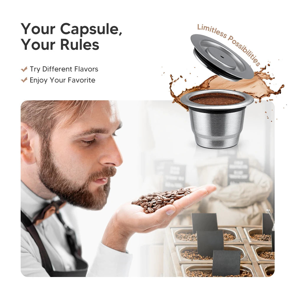 Reusable Nespresso Coffee Capsules Stainless Steel