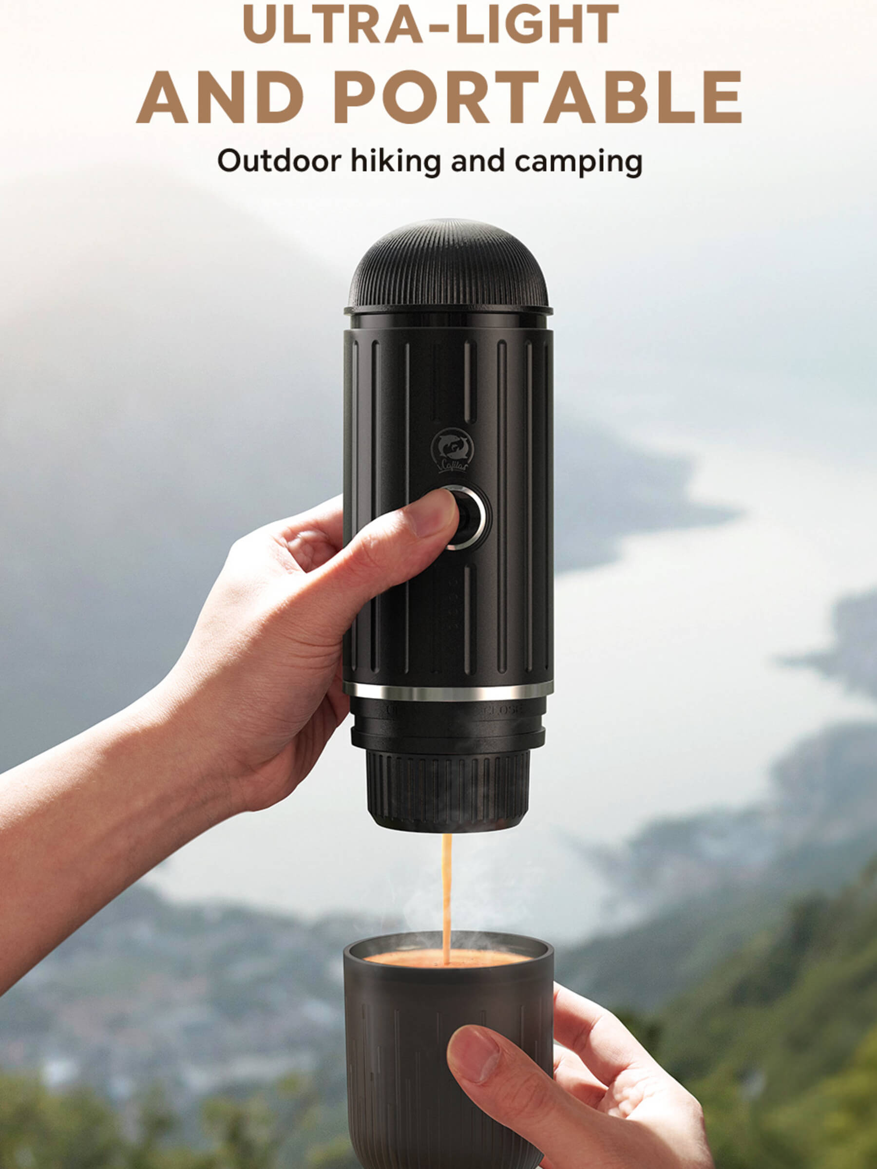 portable coffee maker black