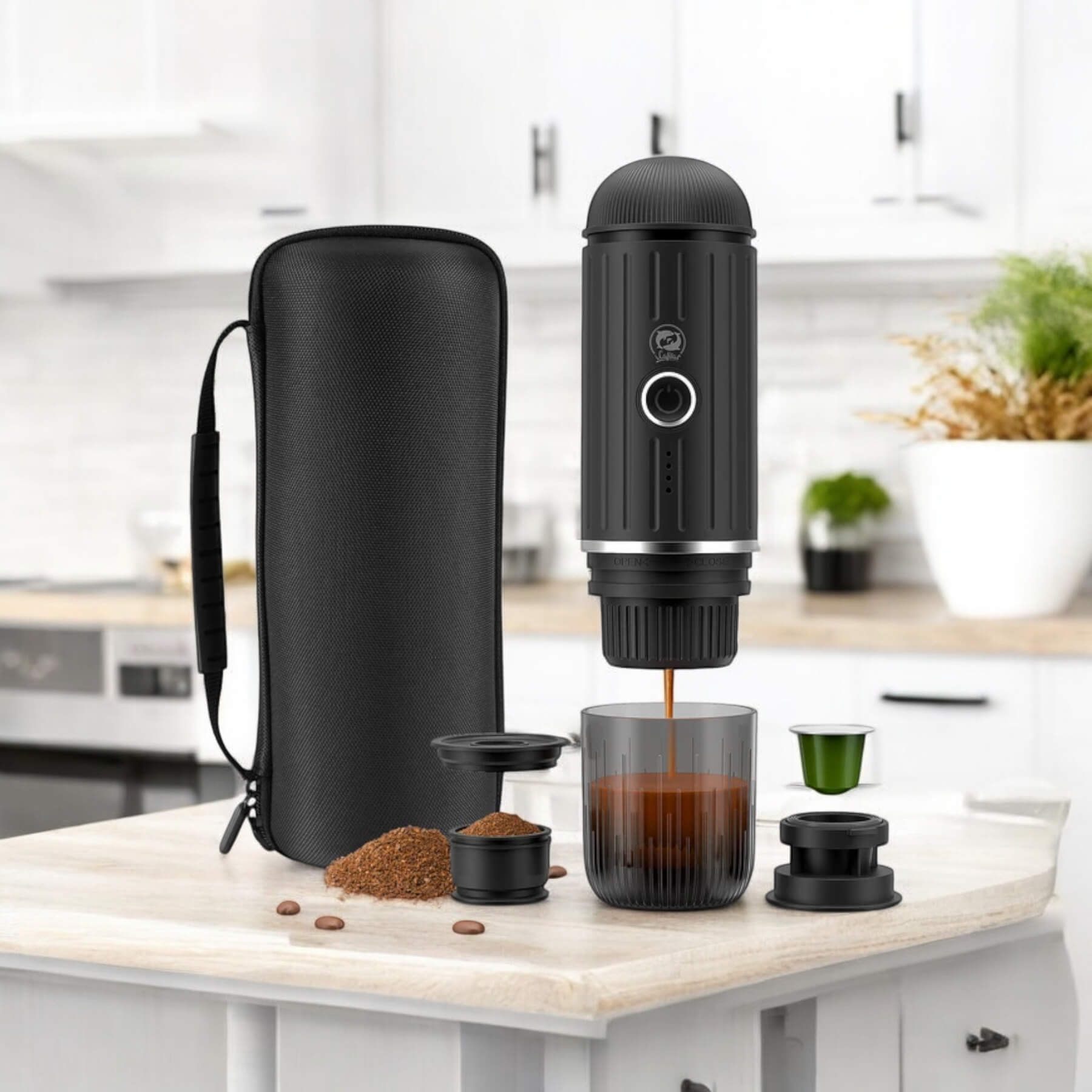 portable coffee maker with accessories