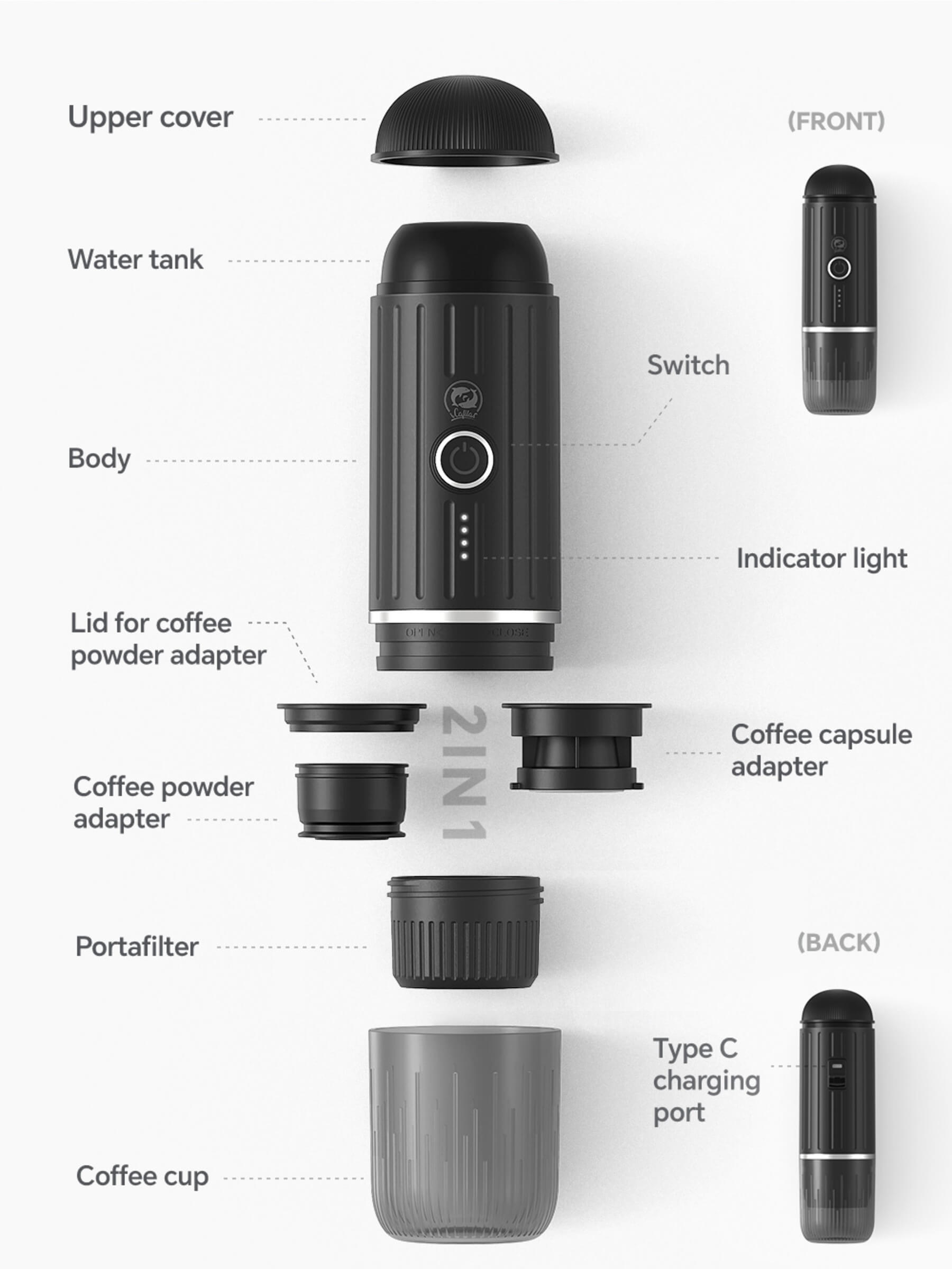 All parts of coffee maker